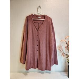 NWT Sonoma Goods For Life Plus Size‎ Waffle Knit Button Front Cardigan Top Women